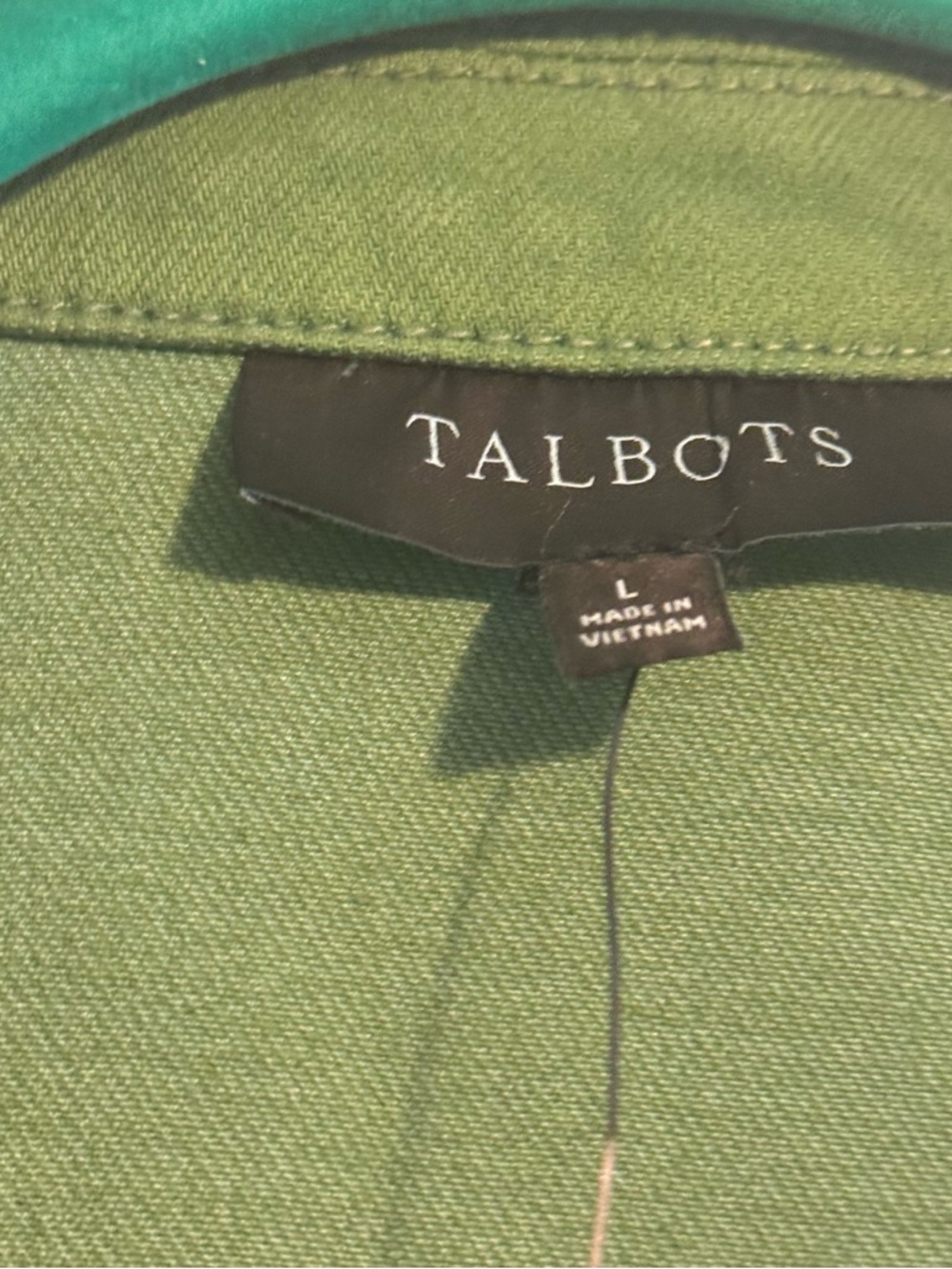 Talbots Olive Green Short-Sleeve Jean Jacket - Picture 4 of 4